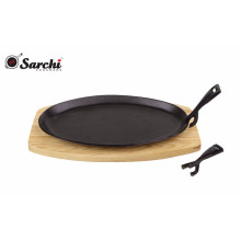 Pre-seasoned Cast Iron Sizzler Plate,Black